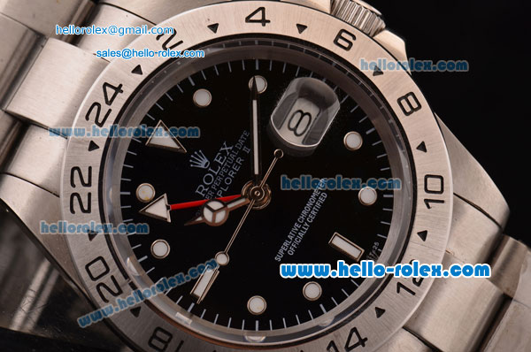 Rolex Explorer II Swiss ETA 2836 Automatic Steel Case with Black Dial and Steel Strap - Click Image to Close